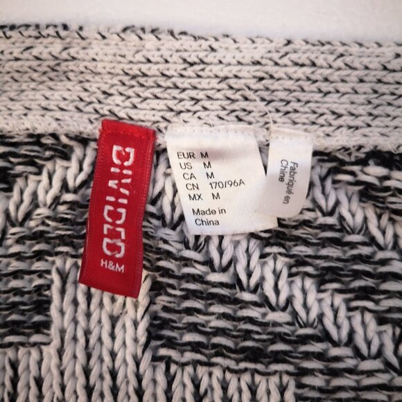Divided H&M Ladies Black & Off White Open Cardigan - Picture 3 of 8